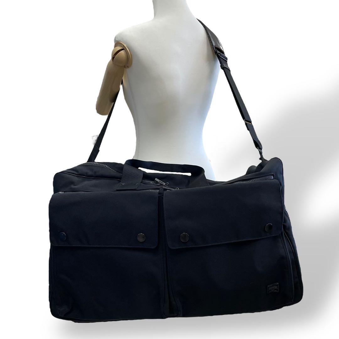 極美品　ポーター　2way アングル　ボストンバッグ　旅行バッグ　キャンバス　黒