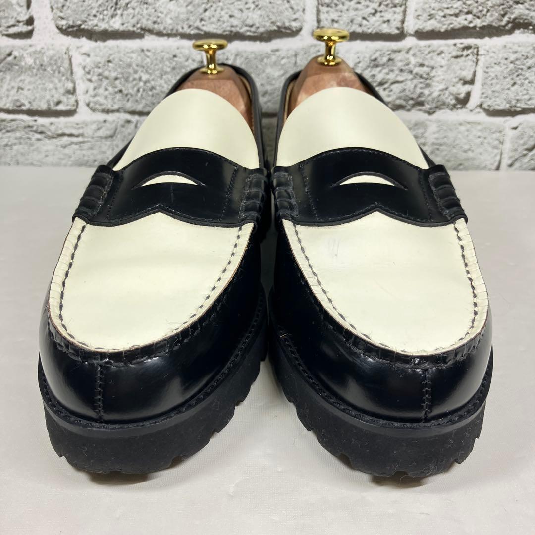 【美品】KENFORD ローファー 26cm 厚底 レザー バイカラー