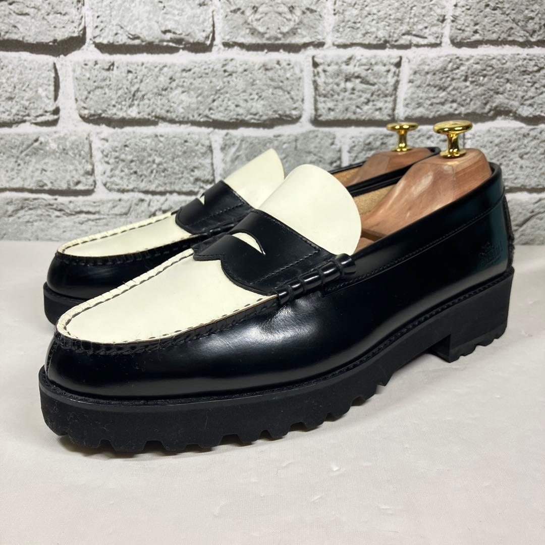 【美品】KENFORD ローファー 26cm 厚底 レザー バイカラー