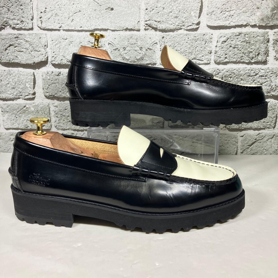 【美品】KENFORD ローファー 26cm 厚底 レザー バイカラー
