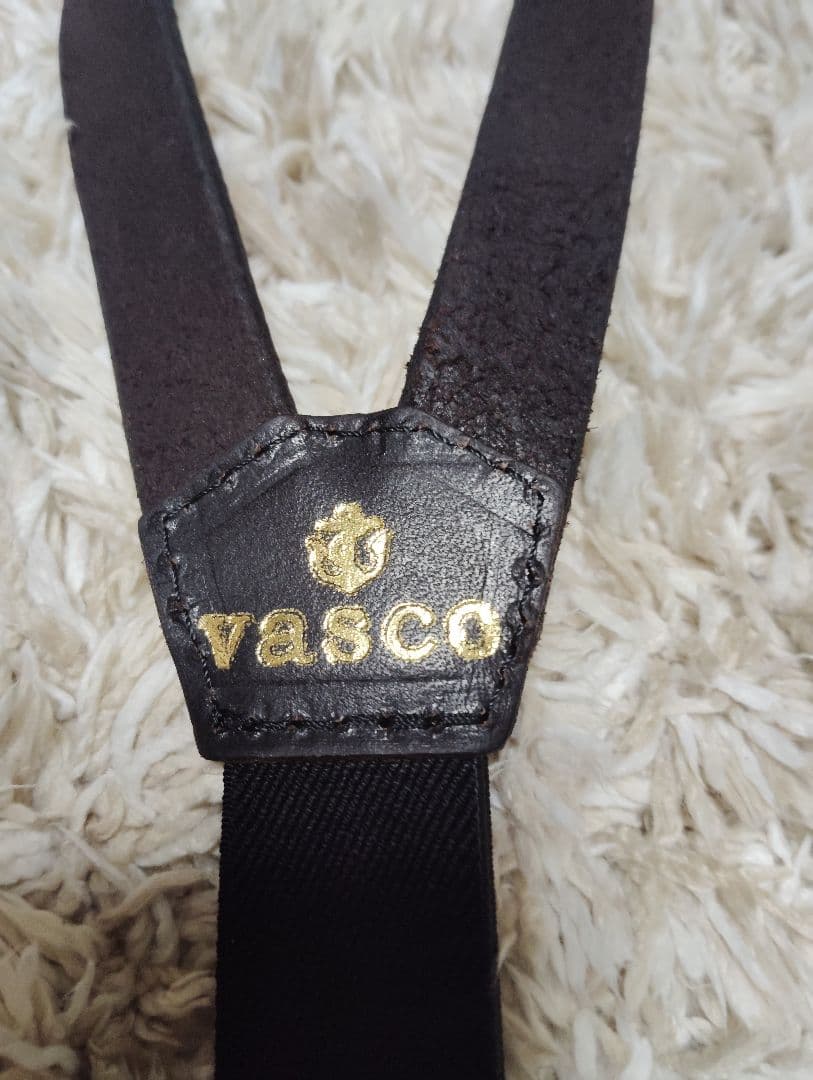 VASCO ブラックレザー サスペンダー