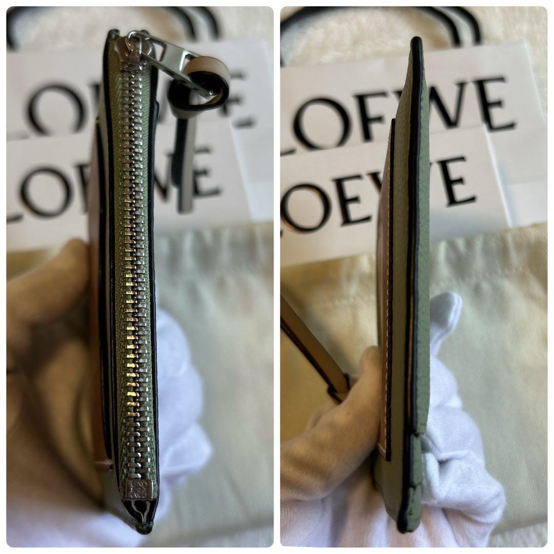 【美品】ロエベ カードホルダー ローズマリー タン