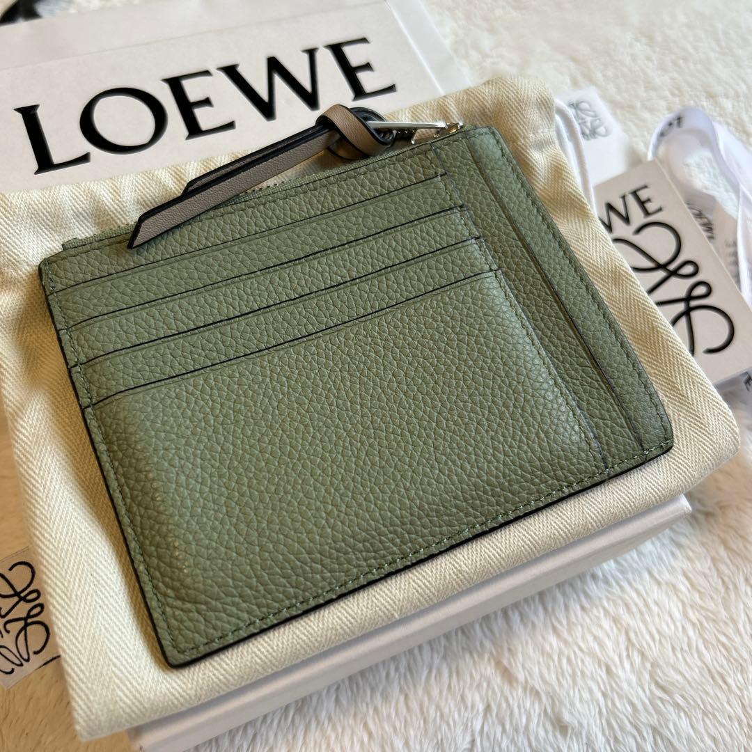 【美品】ロエベ カードホルダー ローズマリー タン