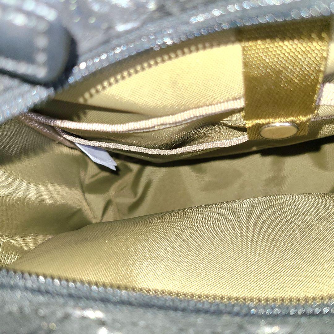 美品【スワニー】キャリーバッグ Sサイズ レース柄 ブラックラメ　MA-0027