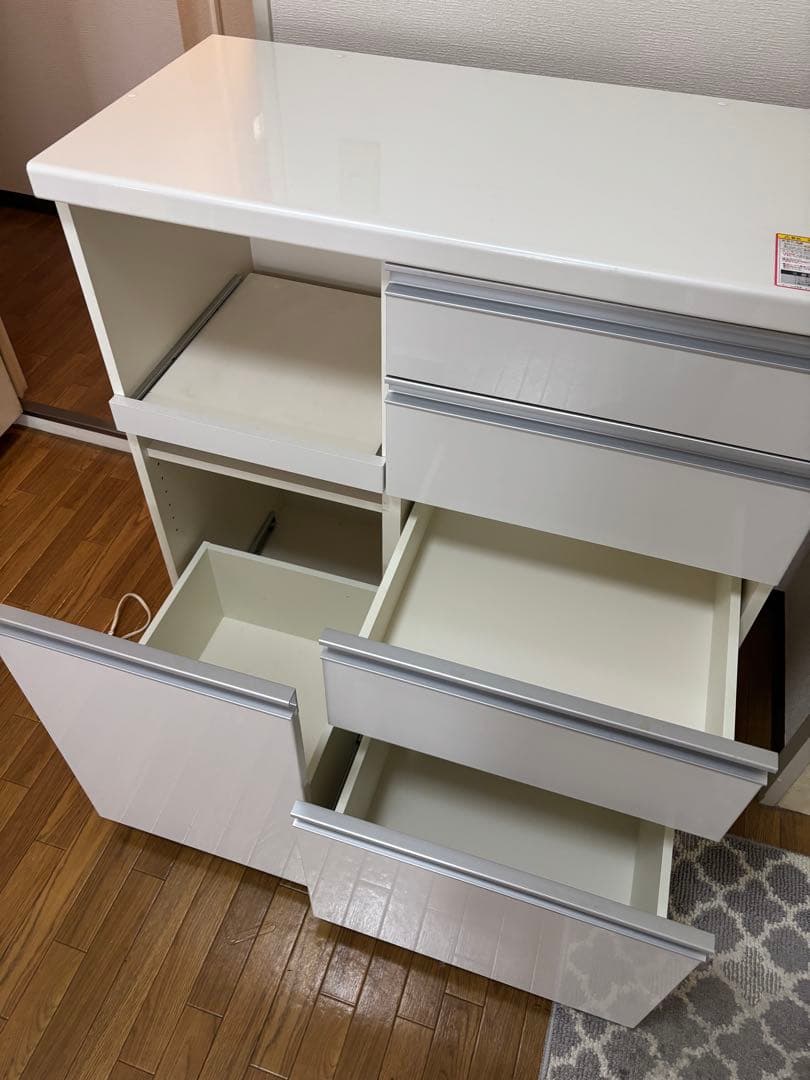 【美品】パモウナ　キッチンカウンター　レンジ台　幅90cm