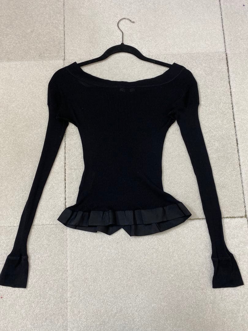 GUCCI シルク 100% ボートネック ペプラム リブ トップス