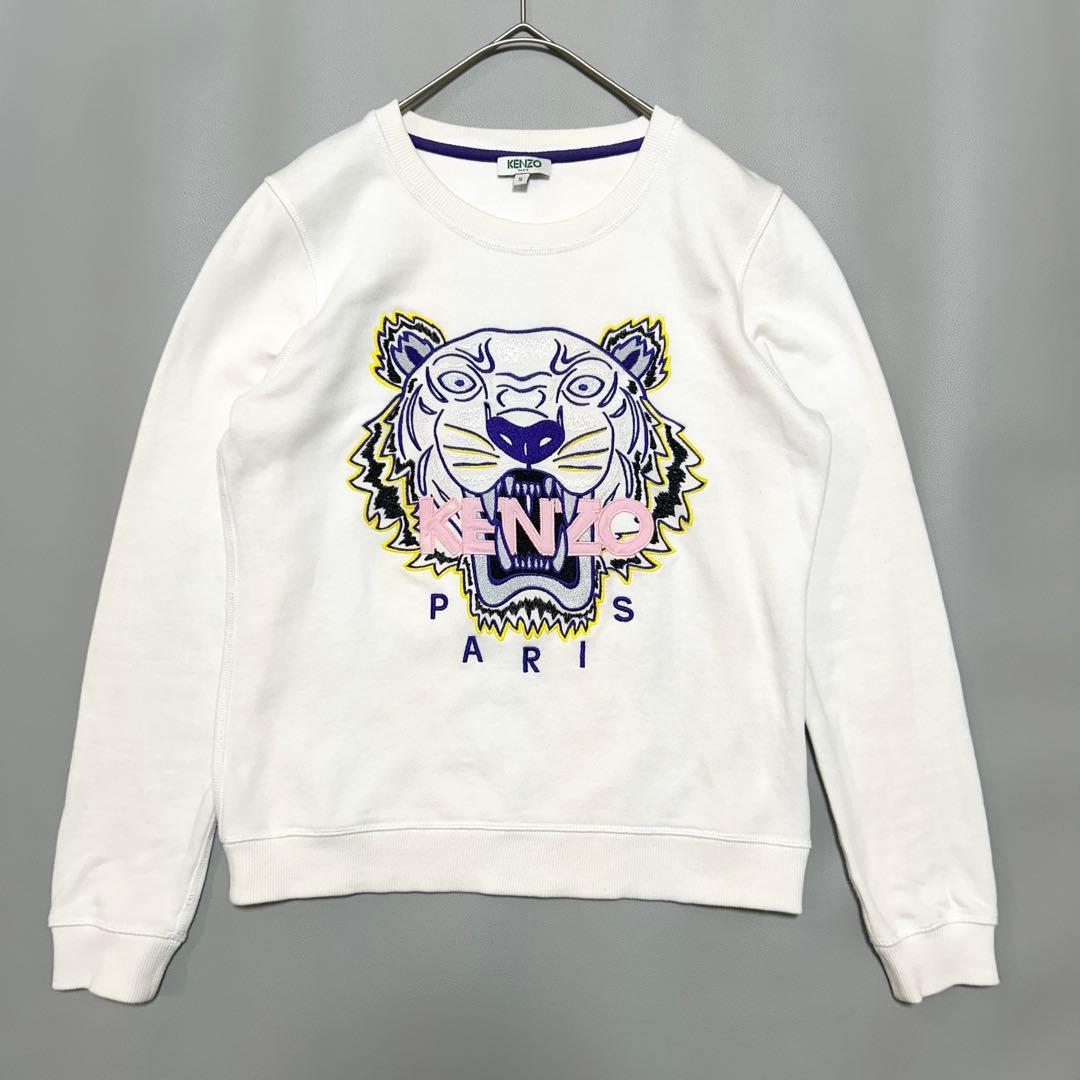 人気✨KENZO タイガー刺繍 虎 スウェット トレーナー ホワイト S