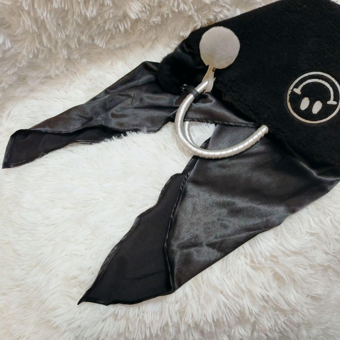 美品☆サロンドアルファード　エコファースマイルトートバッグ チャーム付 黒 希少