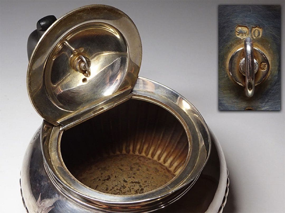 19世紀末 英国アンティーク 純銀製ティーサービス ティーセット4点 茶器