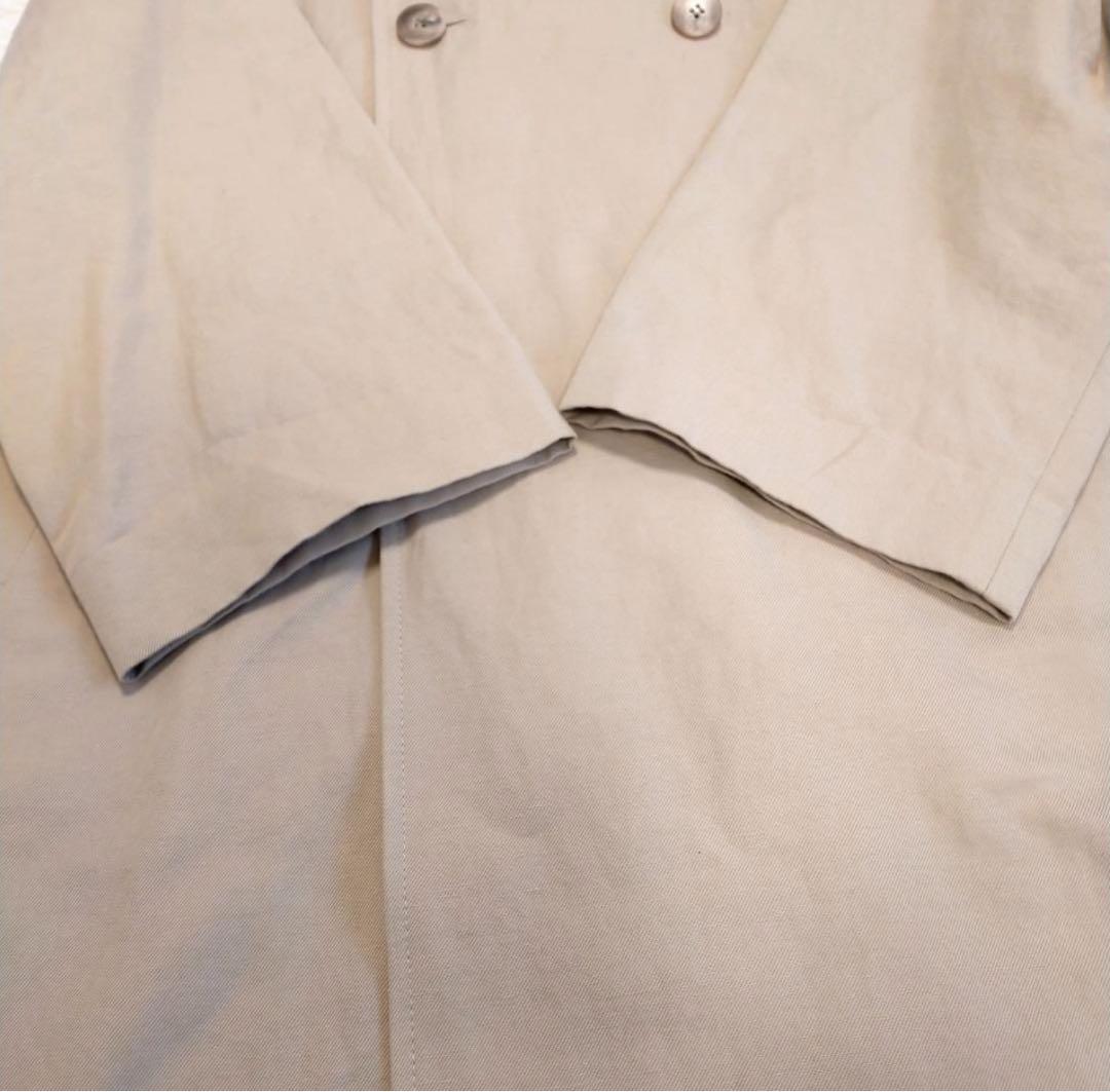 ギャルリーヴィ　コットンリネンツイル ノーカラーコート　36　ベージュ