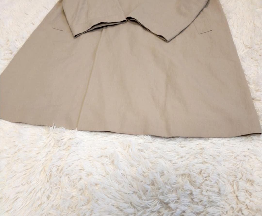 ギャルリーヴィ　コットンリネンツイル ノーカラーコート　36　ベージュ