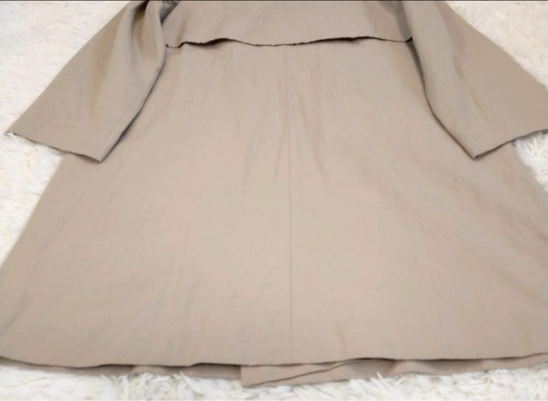 ギャルリーヴィ　コットンリネンツイル ノーカラーコート　36　ベージュ
