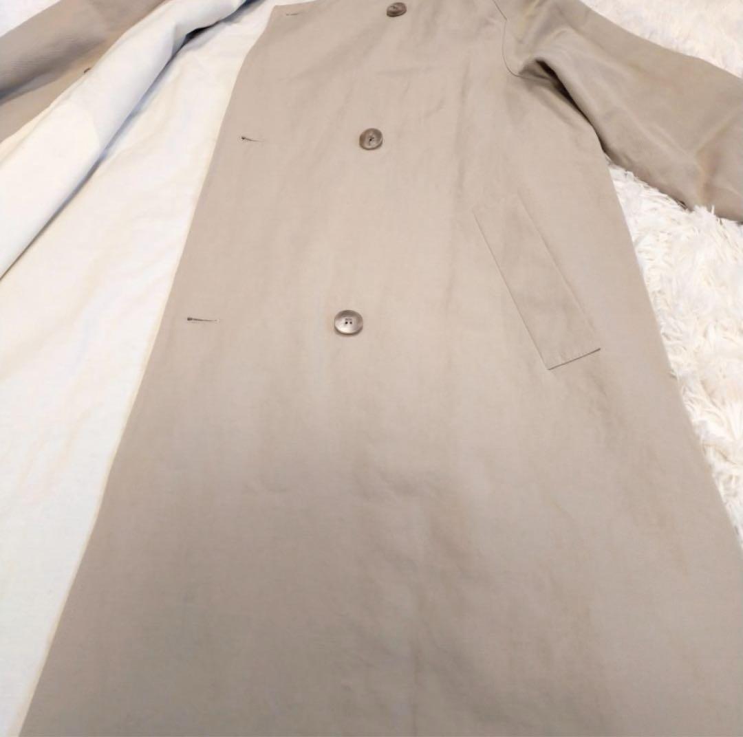 ギャルリーヴィ　コットンリネンツイル ノーカラーコート　36　ベージュ