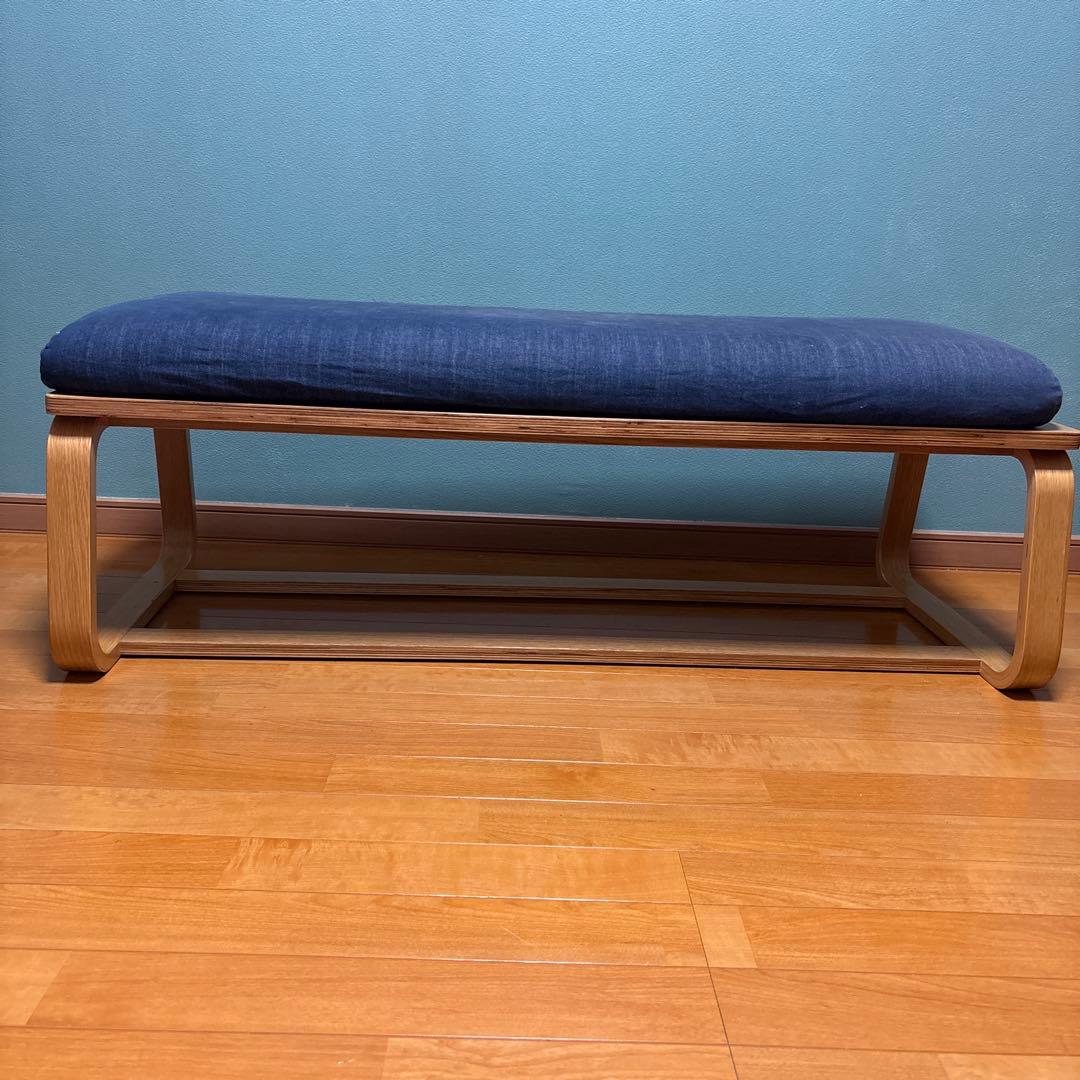 ■送料込■無印良品リビングでもダイニングでもつかえるベンチ1 アーム 椅子