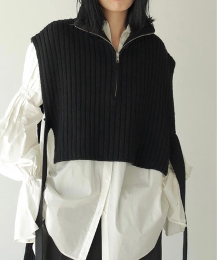 ETRE TOKYO ハーフジップタートルニットベスト　エトレトウキョウ