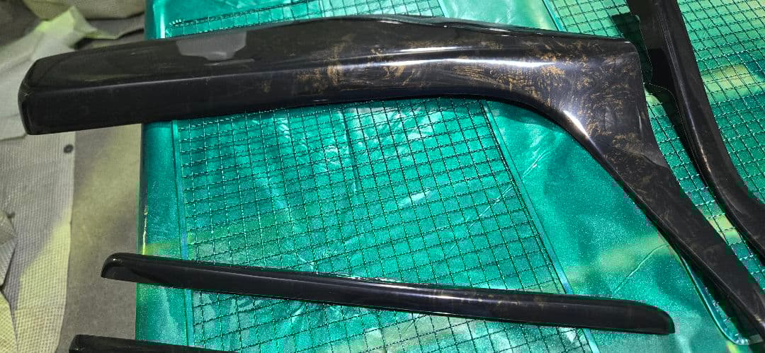 20ヴェルファイアアルファードインテリアパネルカバー黒金木目、貼り付けパネル新品