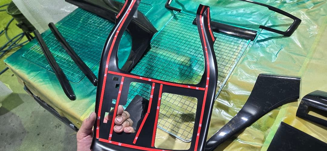 20ヴェルファイアアルファードインテリアパネルカバー黒金木目、貼り付けパネル新品