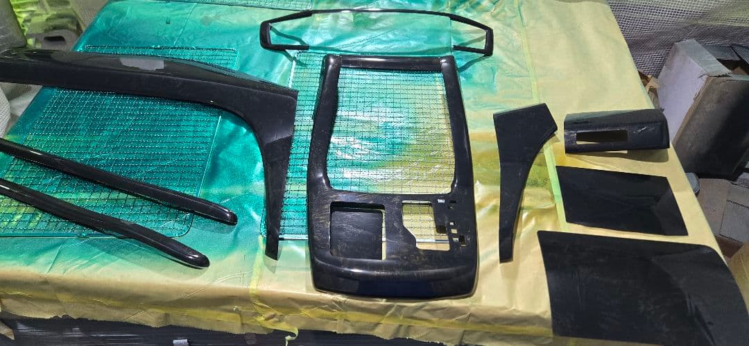 20ヴェルファイアアルファードインテリアパネルカバー黒金木目、貼り付けパネル新品