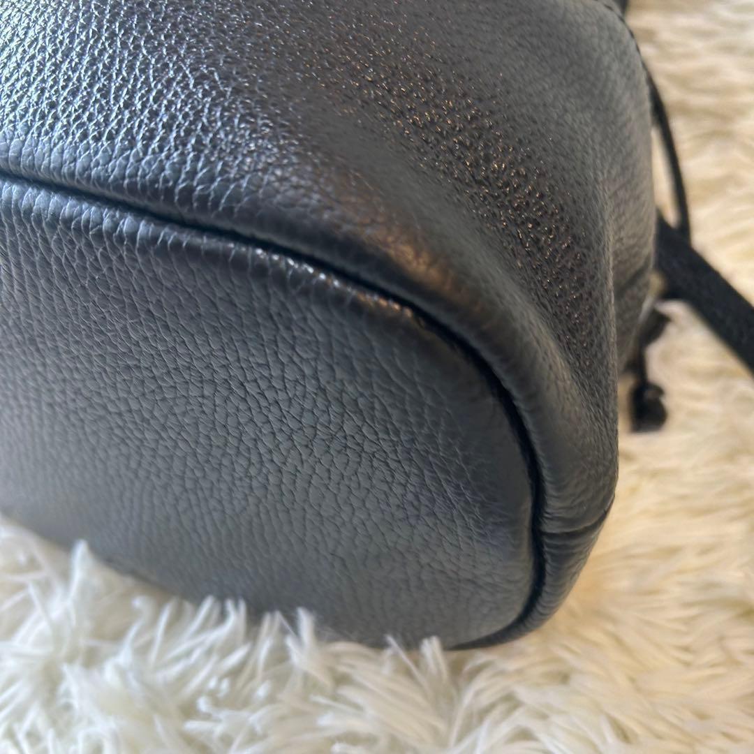 極美品　BEAUTY&YOUTH レザーショルダーバッグ巾着バッグ　黒　2way