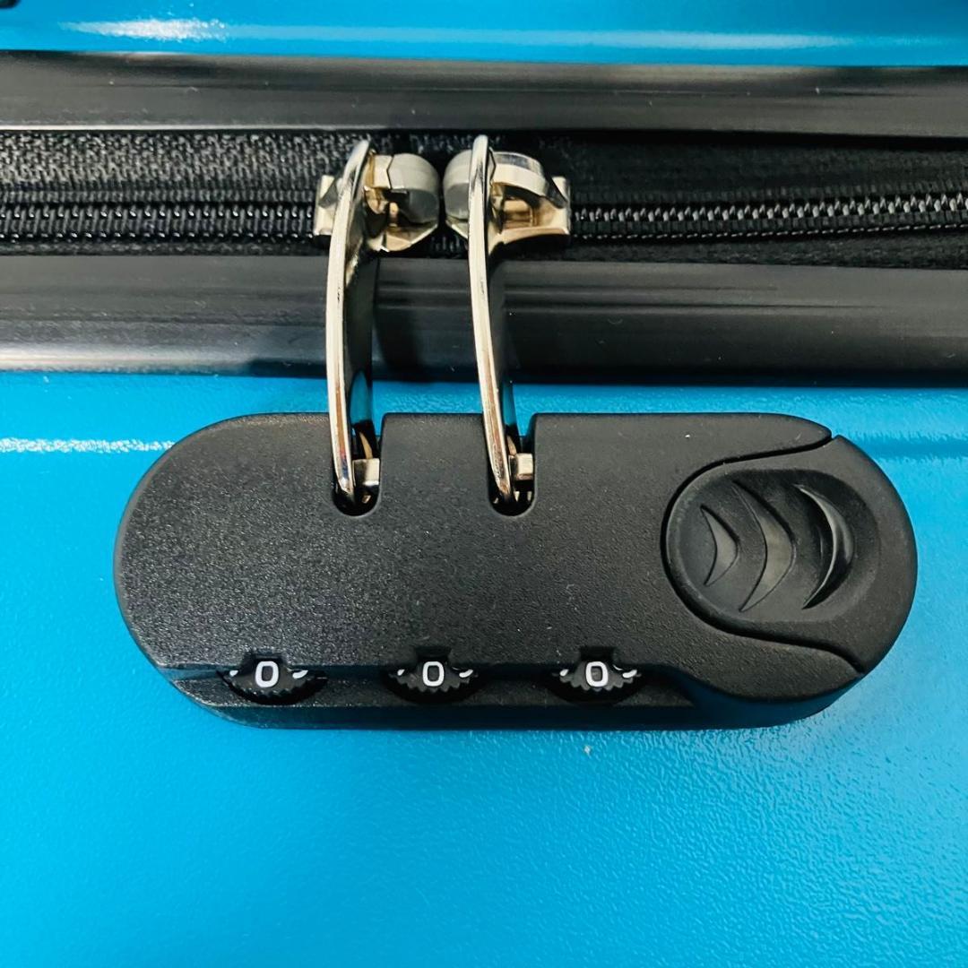 美品 noricco風 キャリーケース ブルー クッション ベルト付 バナナ型