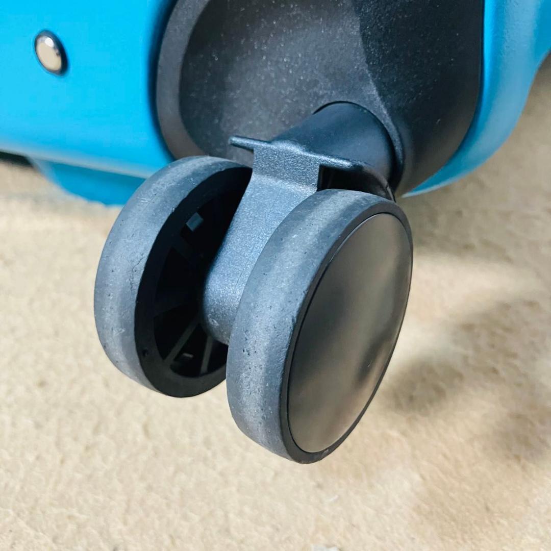 美品 noricco風 キャリーケース ブルー クッション ベルト付 バナナ型