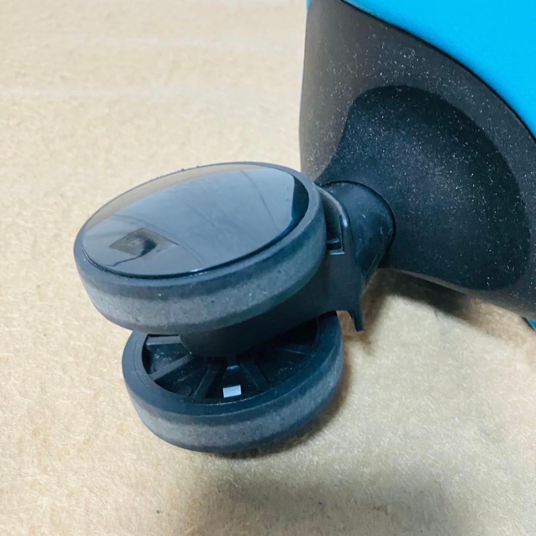 美品 noricco風 キャリーケース ブルー クッション ベルト付 バナナ型