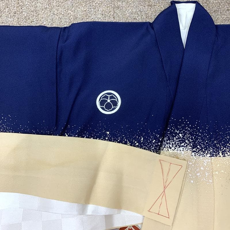 502ay55□お宮参り 男児 祝い着 着物 長襦袢付 龍に兜 玉手箱 鼓□美品