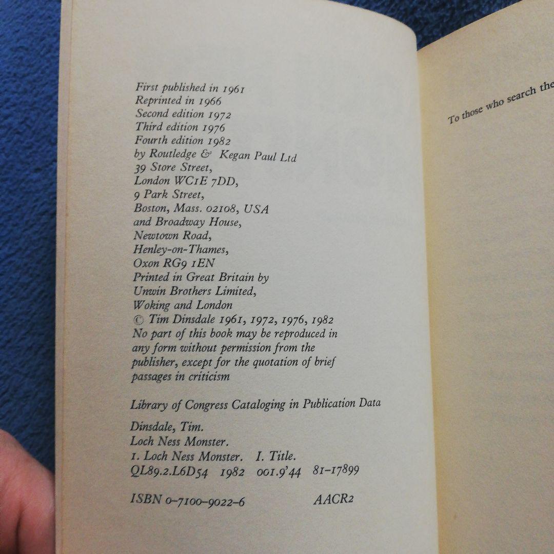 洋書 LOCH NESS MONSTER by Tim Dinsdale