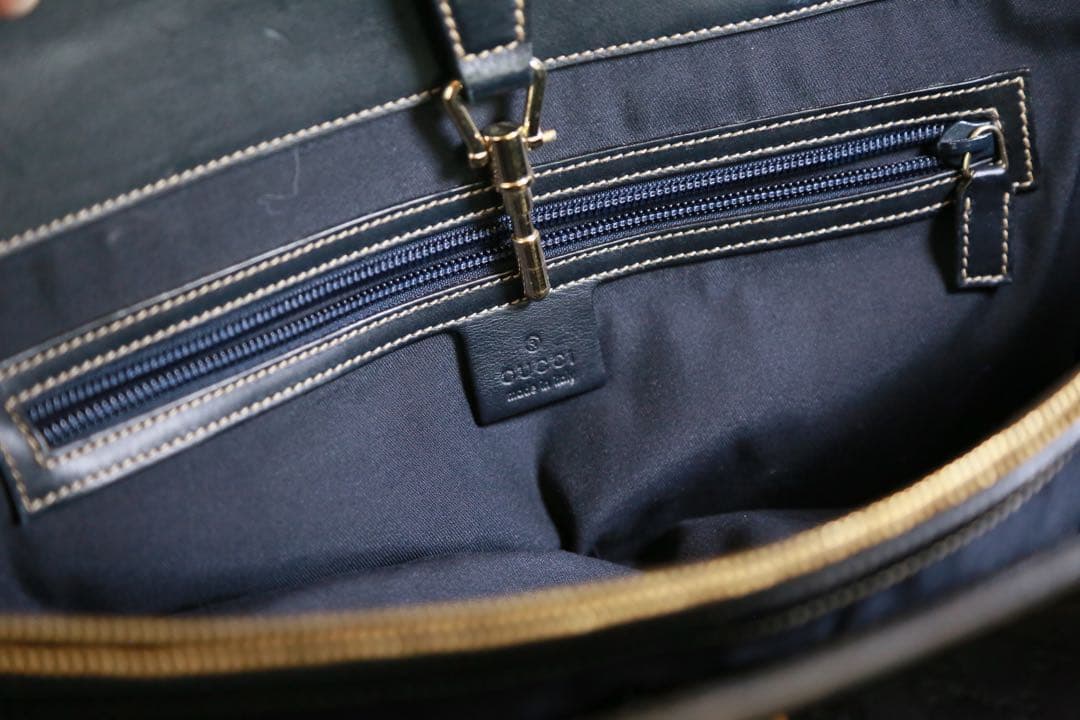 値引き？‼️GUCCIグッチ】黒レザー ビジネスバッグ ゴールド金具 男女問わず