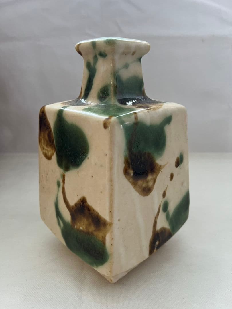 三彩 角瓶 (花器) 楠木英三(師 河井寛次郎)