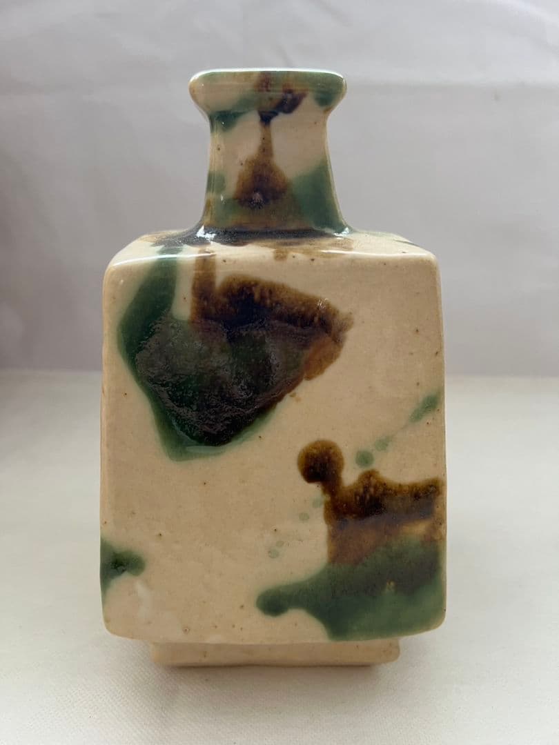 三彩 角瓶 (花器) 楠木英三(師 河井寛次郎)