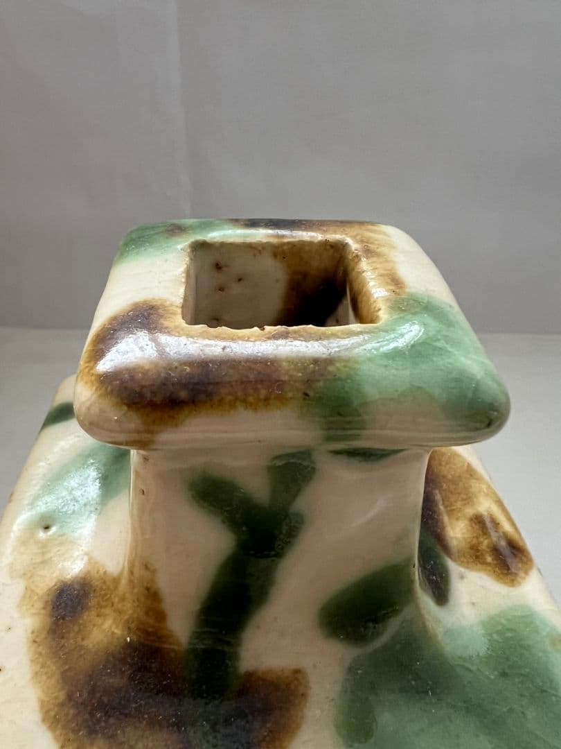 三彩 角瓶 (花器) 楠木英三(師 河井寛次郎)