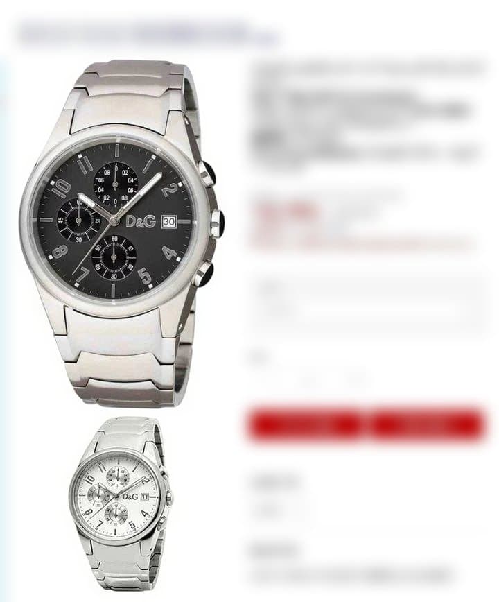 動作品　ドルチェ＆ガッバーナ　腕時計 ドルガバ　ステンレス　D&G　定価14万円