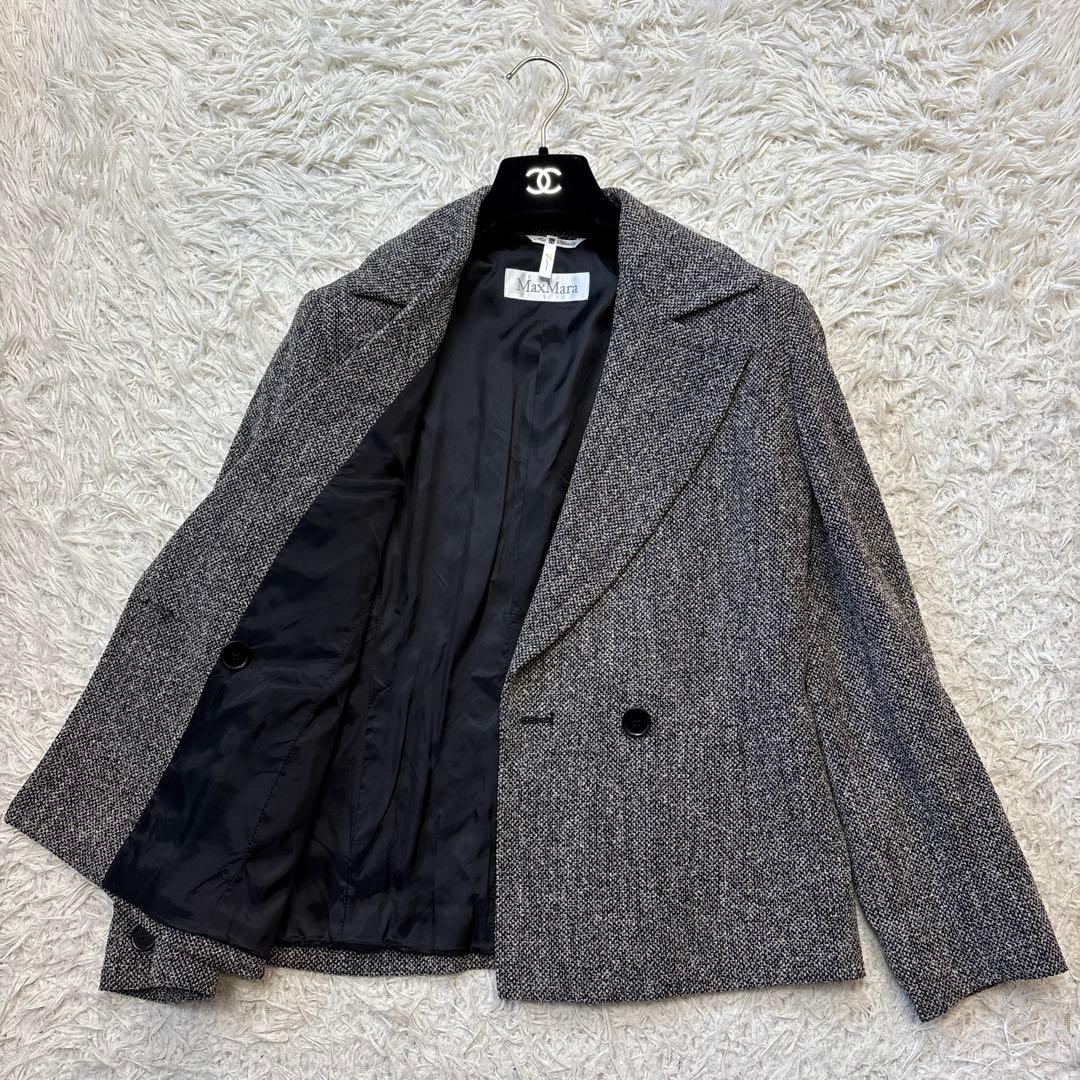 希少☆【マックスマーラ】白タグ　ツイード　ダブルフェイス　スカートスーツ　J38