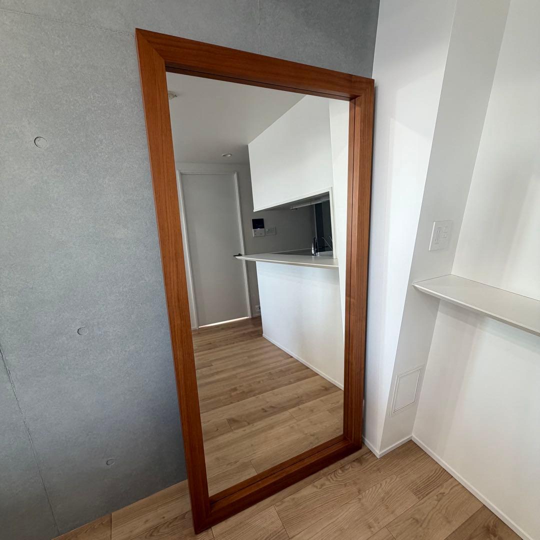 ACTUS 大型 ガラスミラー 全身鏡 姿見鏡 スタンドミラー 木製フレーム 鏡