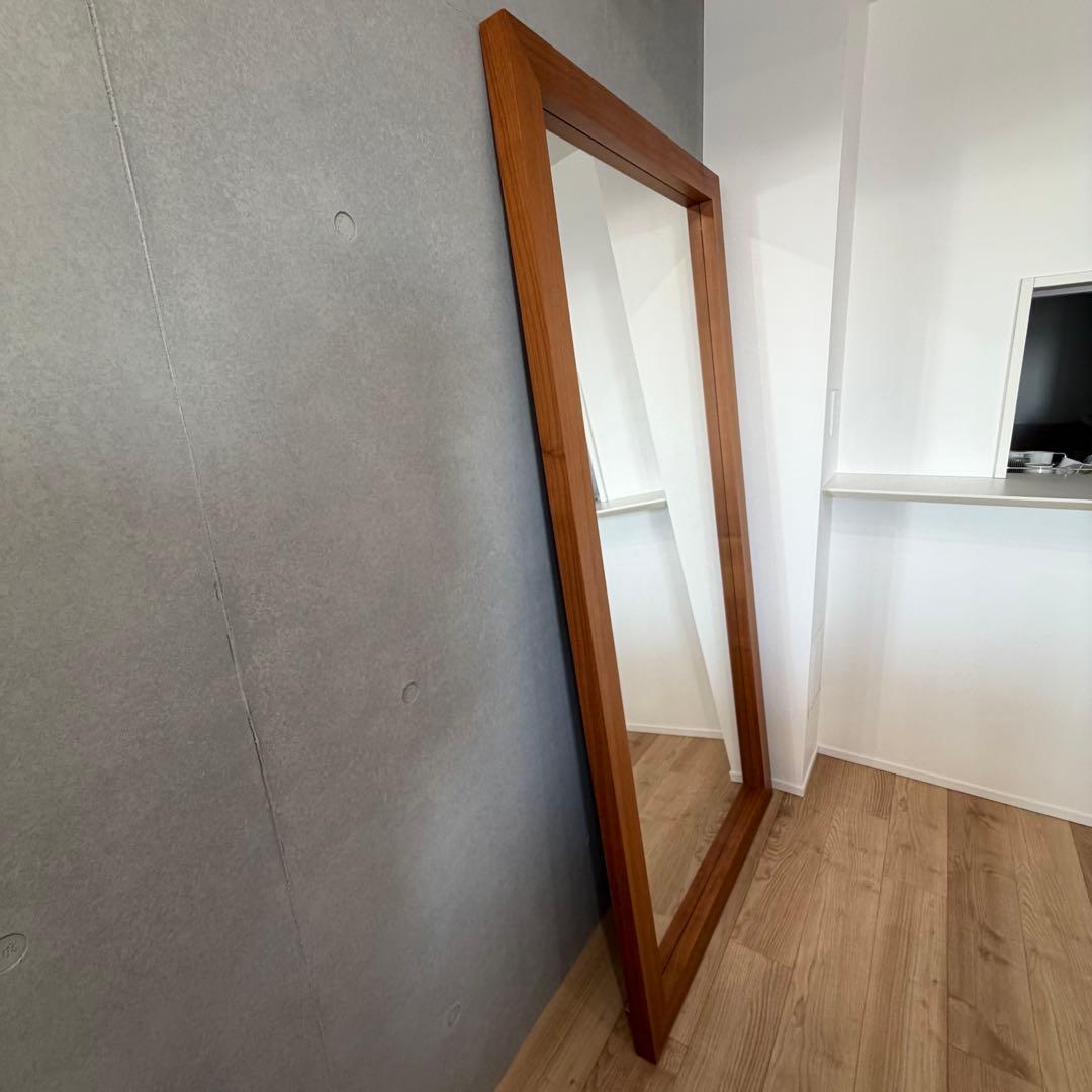 ACTUS 大型 ガラスミラー 全身鏡 姿見鏡 スタンドミラー 木製フレーム 鏡