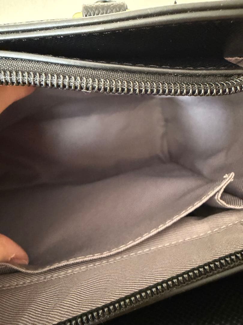 MARSLY ブラック トートバッグ 透明ポケット付き