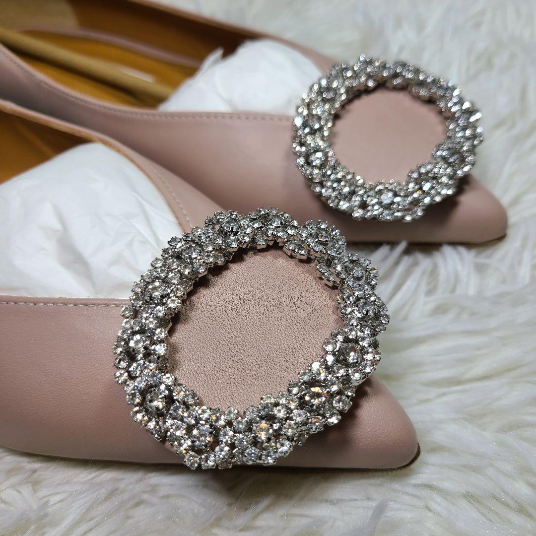 【PIPPICHIC】ピッピシック　ビジューVカットフラットパンプス