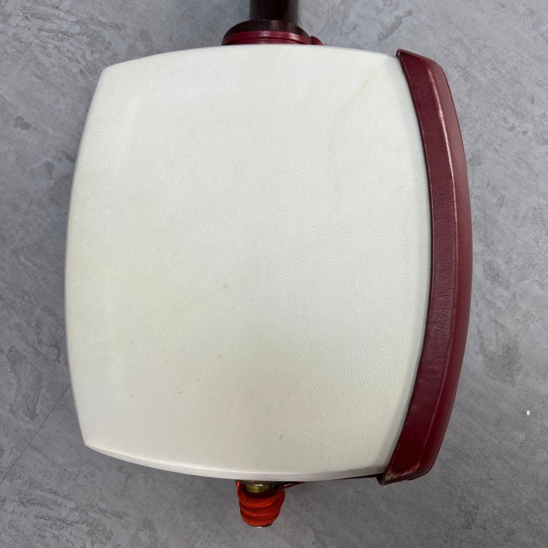 メンテナンス済み　津軽三味線　紅木　一本溝　正寸　宇柄糸巻き　両面皮張り替え