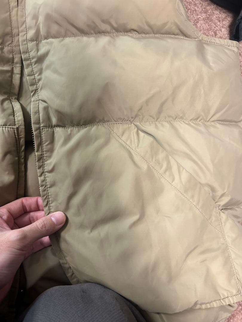 Eddie Bauer ダウンベスト カーキ 黒タグ 80s 短丈