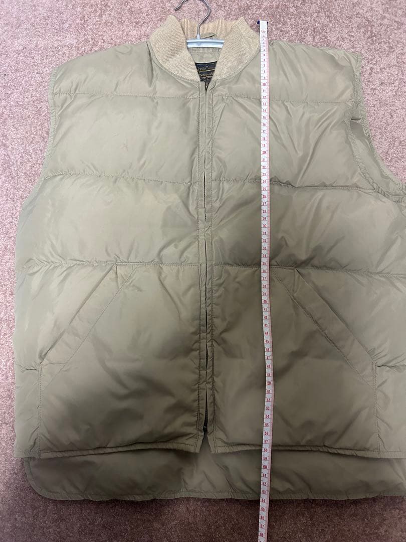 Eddie Bauer ダウンベスト カーキ 黒タグ 80s 短丈