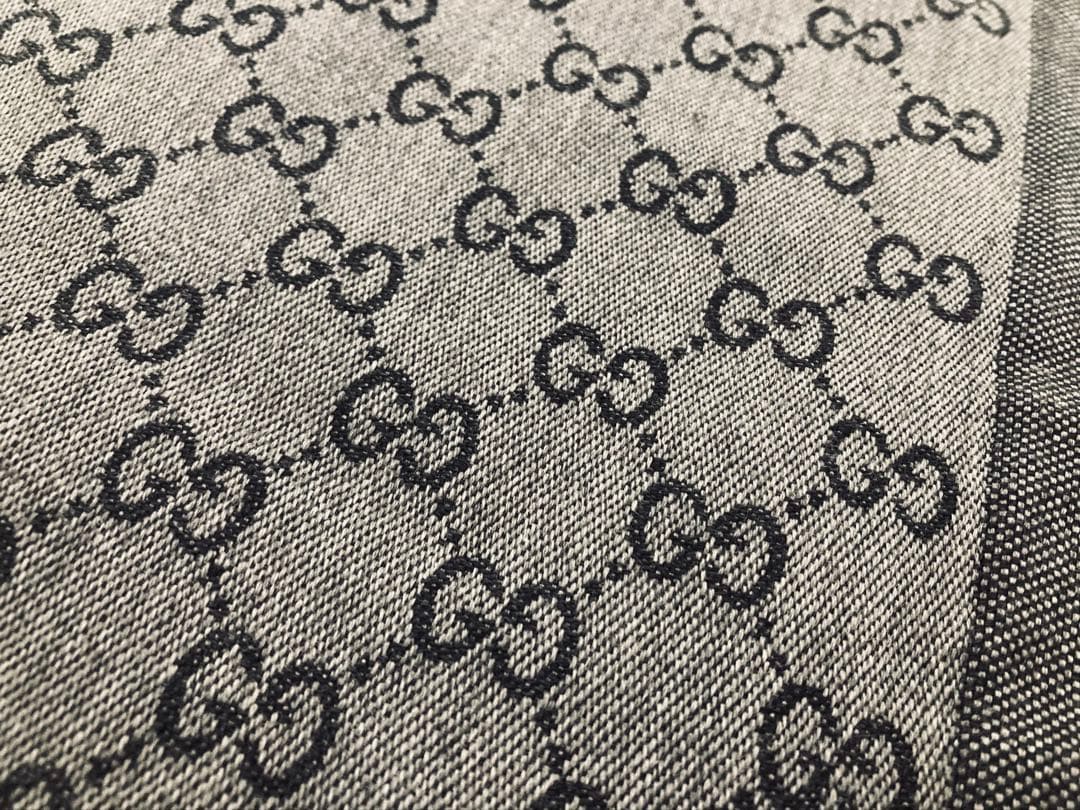 【確実 正規品】Gucci GGロゴマフラー グレー