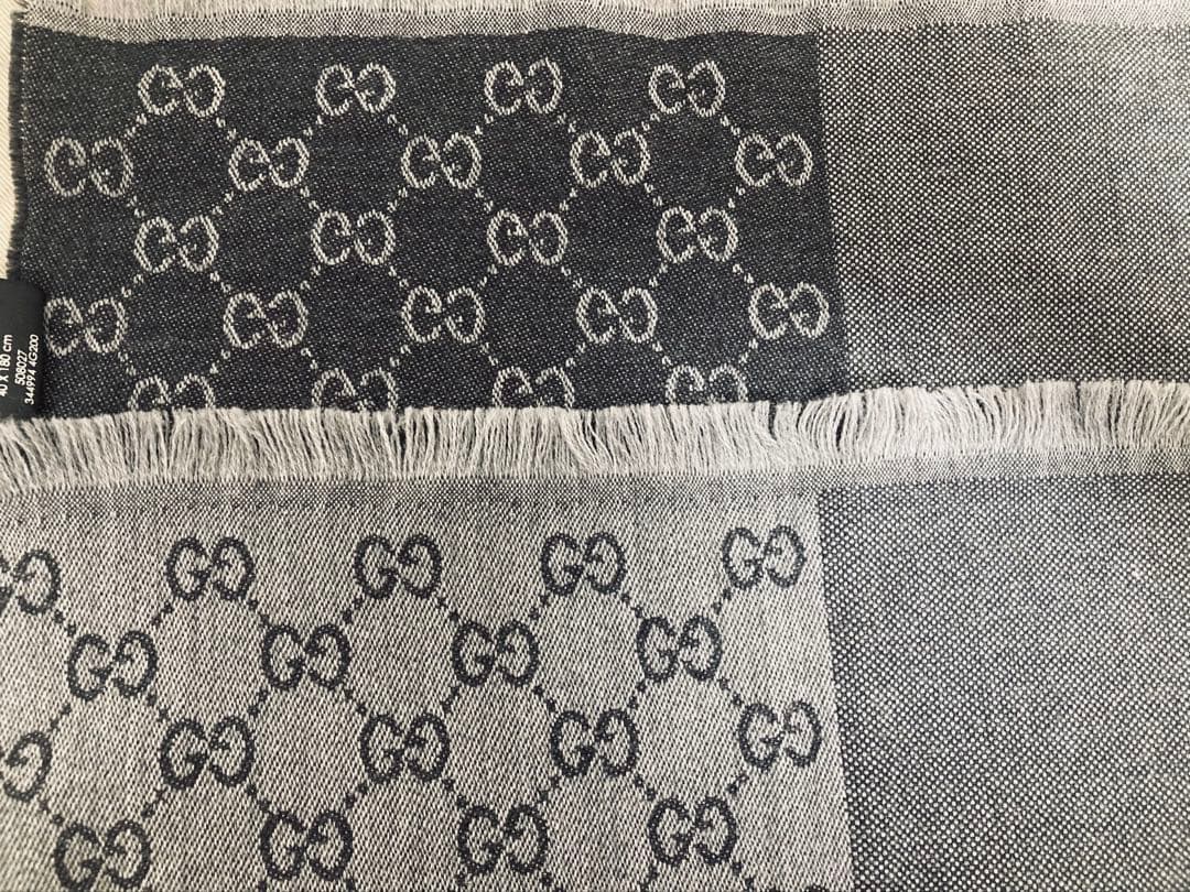 【確実 正規品】Gucci GGロゴマフラー グレー