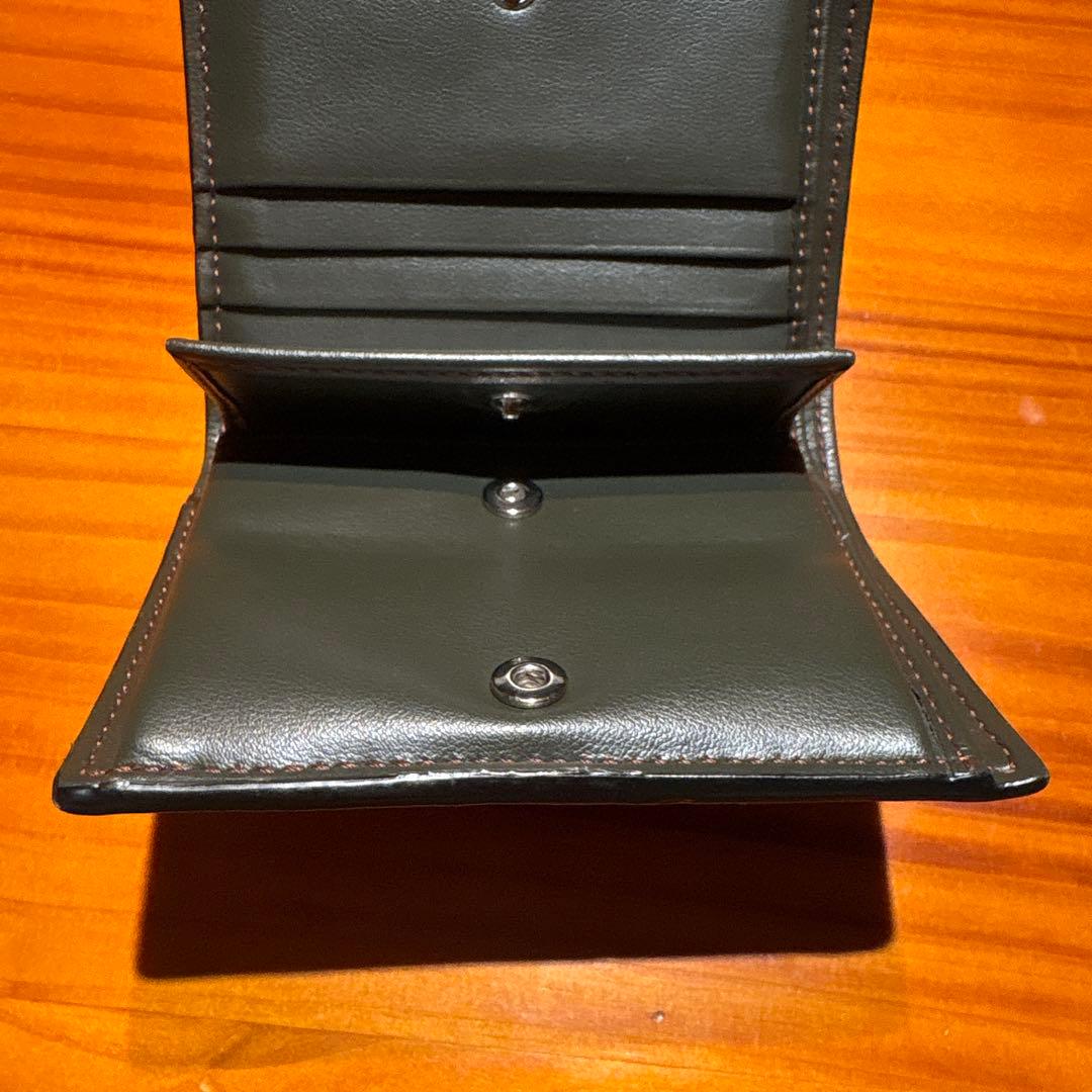 MARNI 二つ折り財布 グリーンレザー