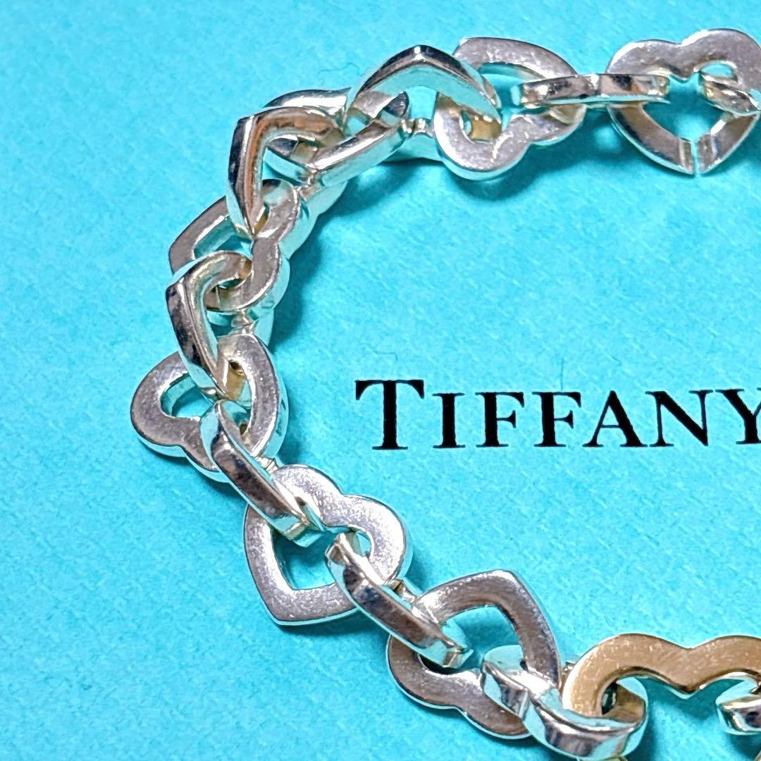 【美品】19.5cmティファニー ハートリンク コンビブレスレット925/750