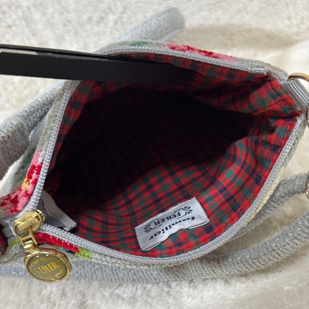 【希少】FEILER × familiar コラボ ショルダーバッグ グレー