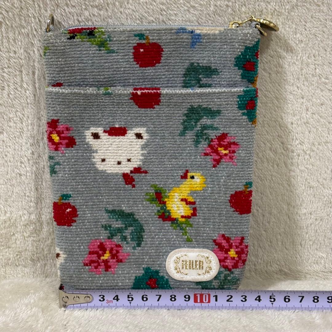 【希少】FEILER × familiar コラボ ショルダーバッグ グレー