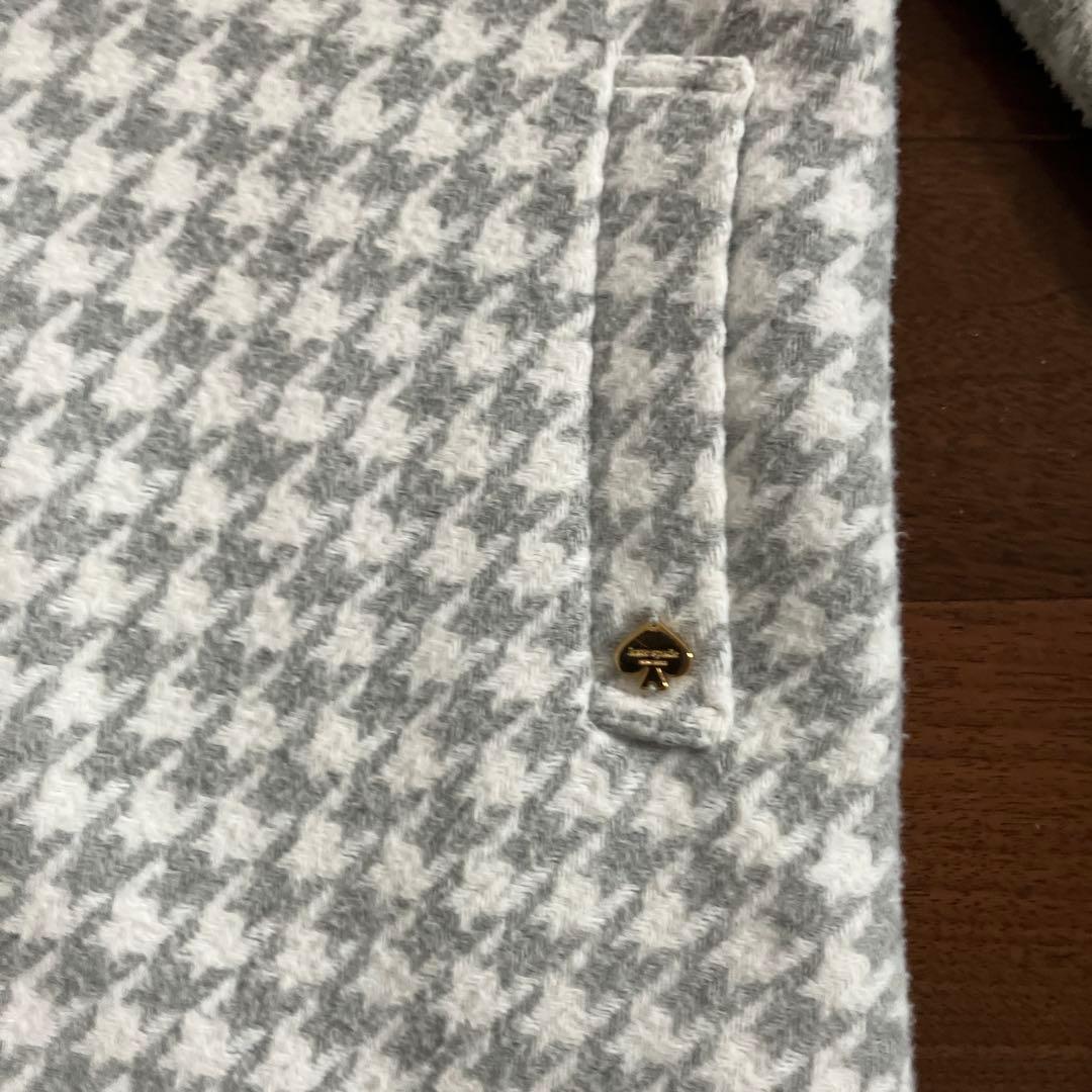 ケイトスペード　ファーティペット千鳥柄コート　150