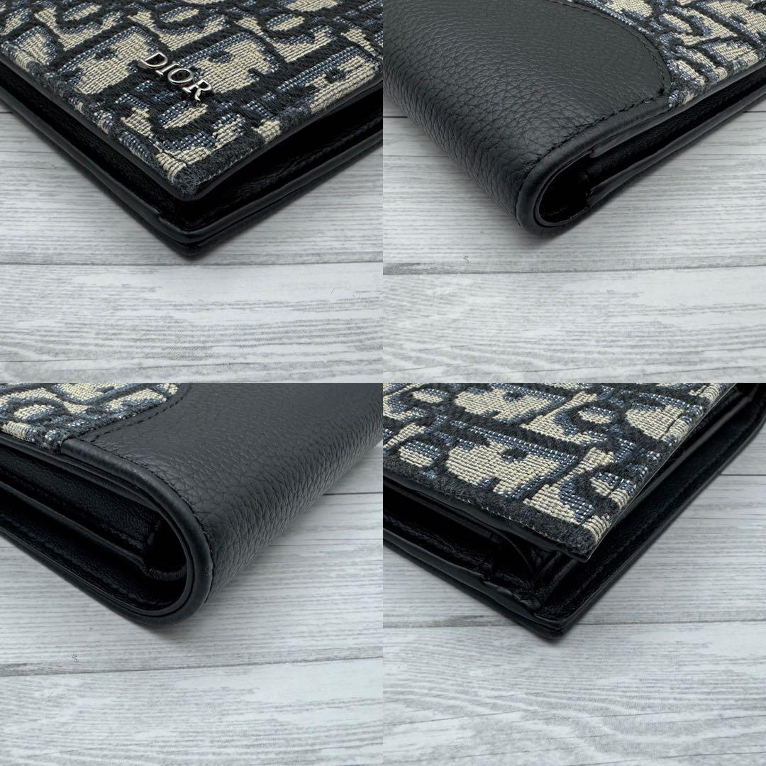 【未使用級】ディオール 二つ折り財布　サドル オブリーク トロッター ジャガード