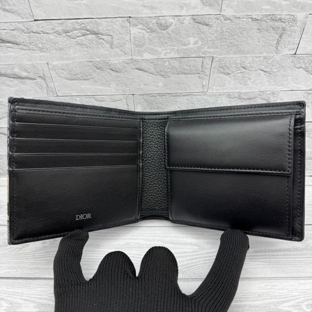 【未使用級】ディオール 二つ折り財布　サドル オブリーク トロッター ジャガード